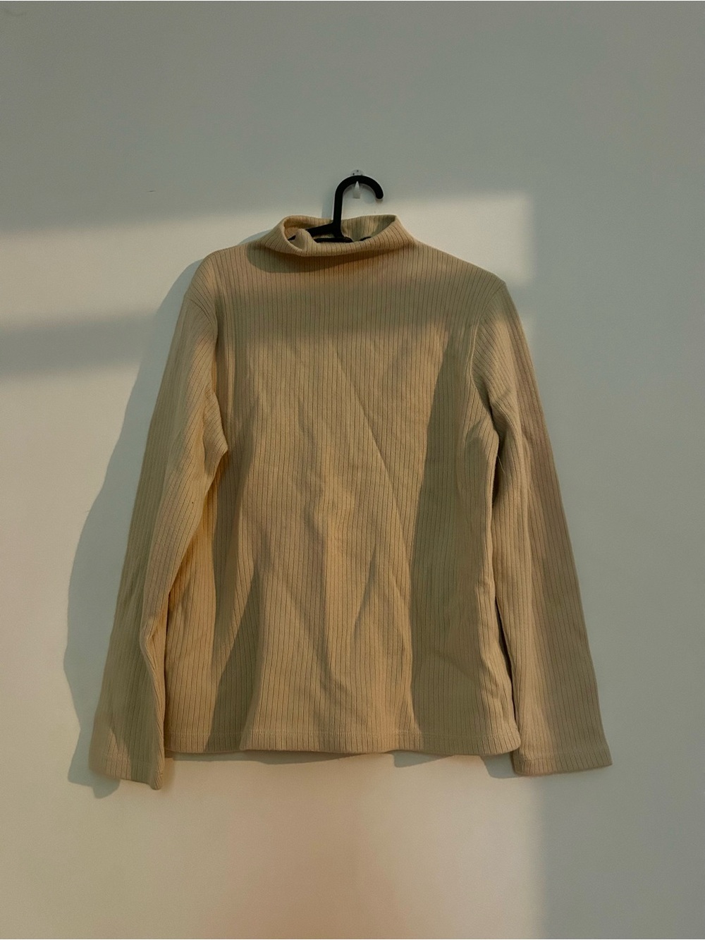 Ralph Lauren Ribbed Mock Neck Top - Beige